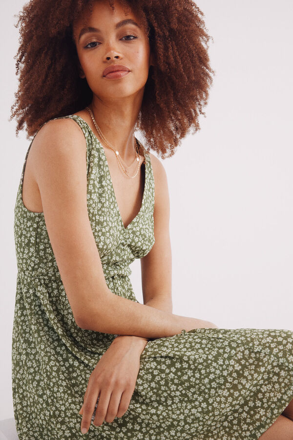 Springfield Vestido corto estampado verde