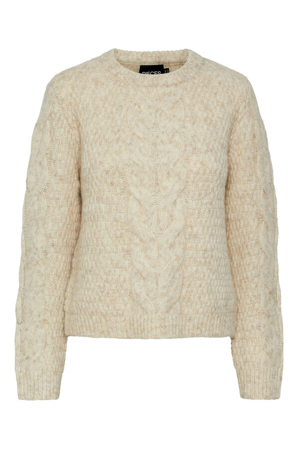 Pieces Camisola de malha cinzento