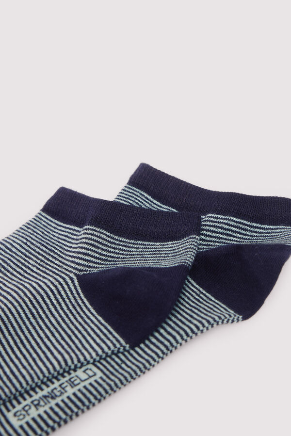 Springfield Calcet&iacute;n tobillero micro rayas azul