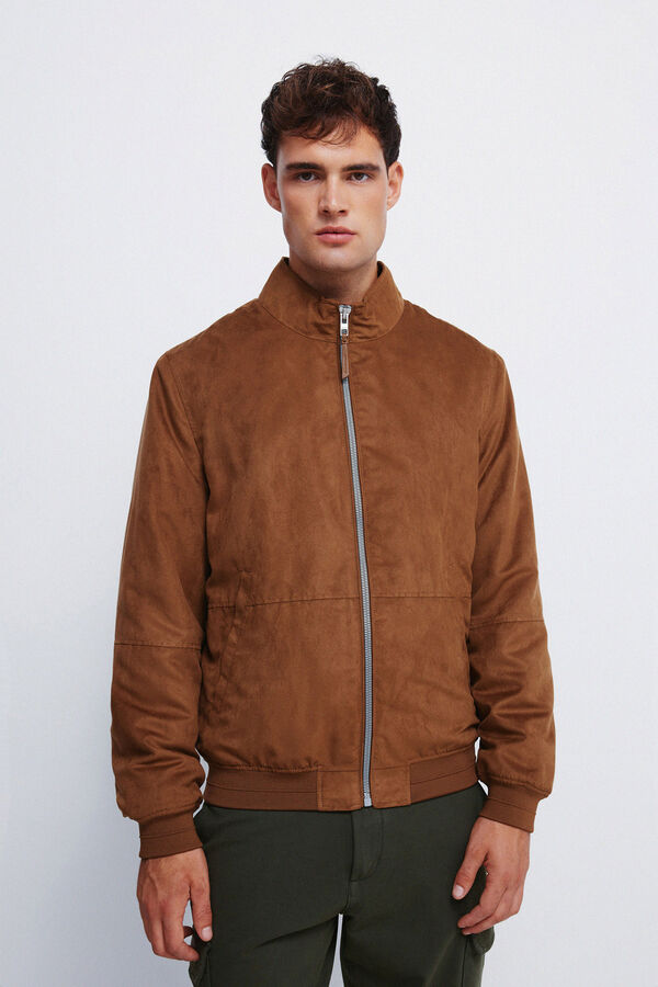 Springfield Cazadora acolchada efecto ante beige