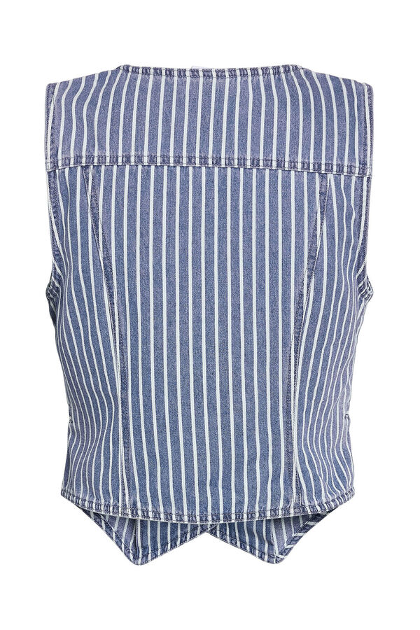 Noisy May Colete riscas estampado azul