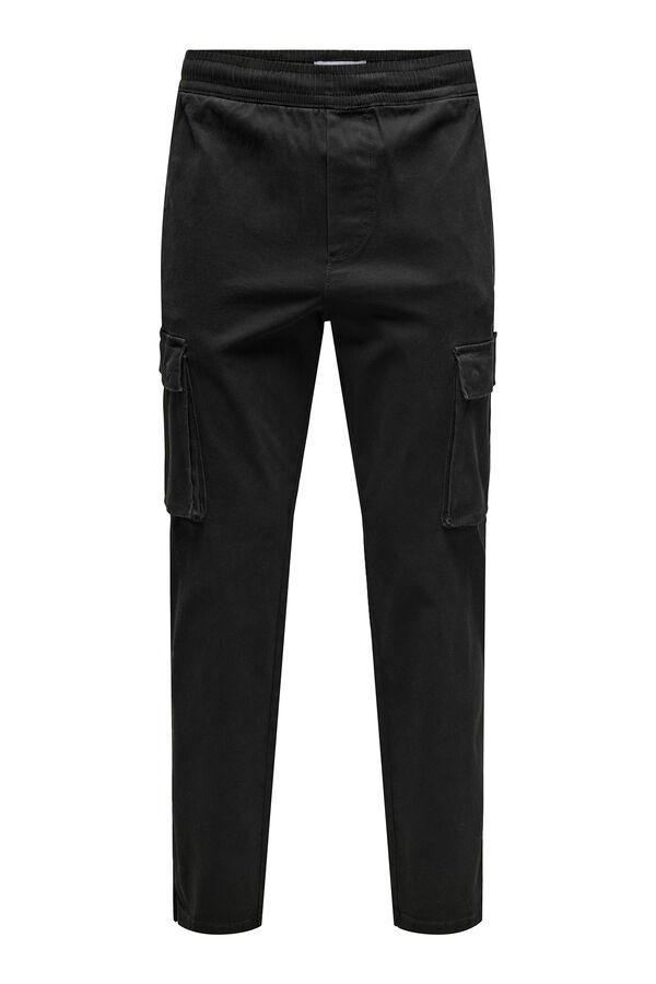 Only & Sons Pantal&oacute;n cargo de hombre. Tapered fit. negro