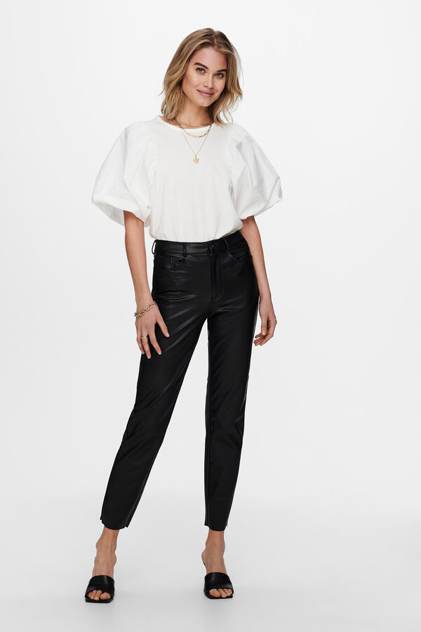 Only Cal&ccedil;as polipele cintura alta preto