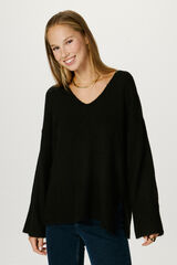 Jack & Jones Suéter liso com gola em liso preto