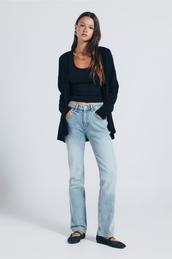 Springfield Cardigan abierto ligero negro