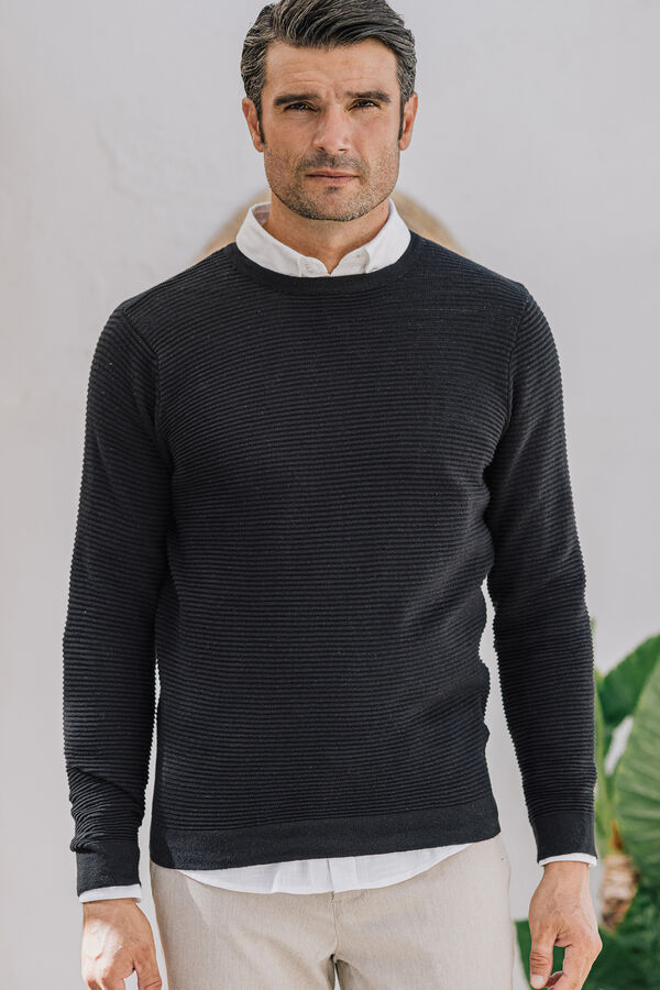 Celopman Jersey B&aacute;sico Ottoman negro