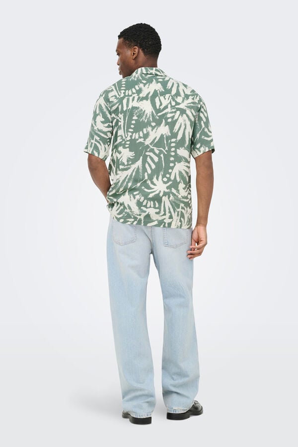 Only & Sons Camisa de manga curta verde