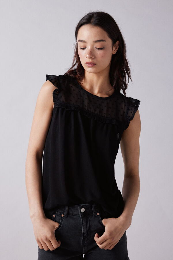 Springfield Camiseta combinada plumeti negro