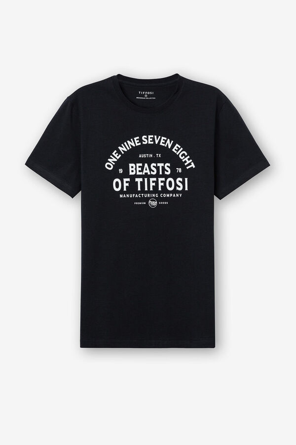 Tiffosi Camiseta con Estampado Frontal azul