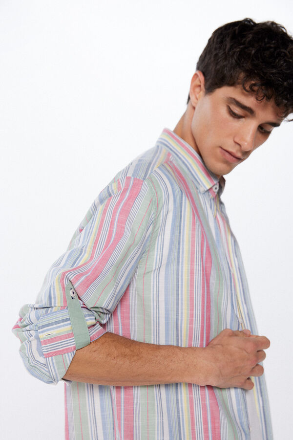 Springfield Camisa polera ligera rayas estampado