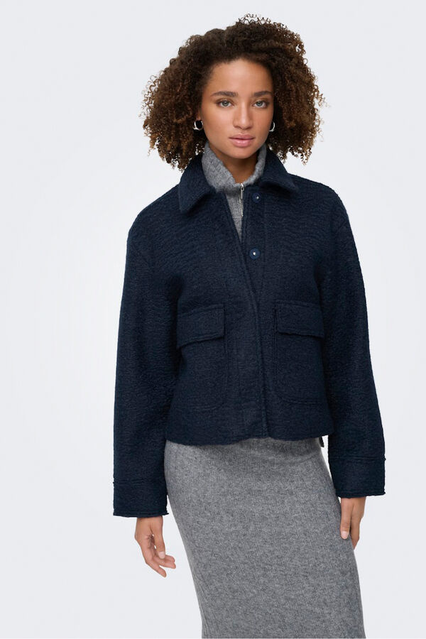 Only Chaqueta corta textura azul