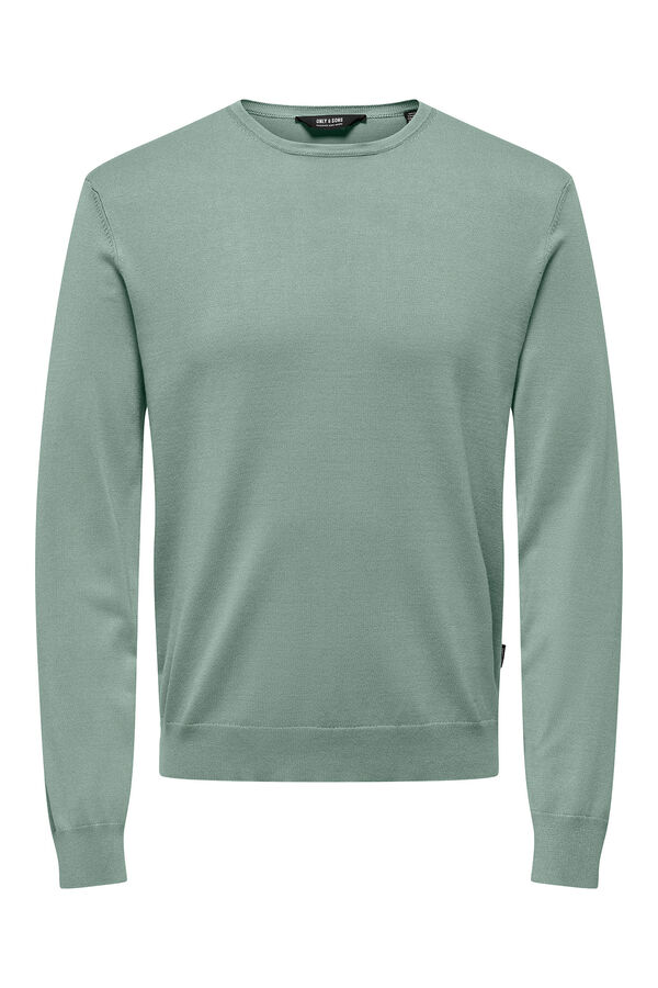 Only & Sons Jersey de hombre de cuello redondo regular fit. verde