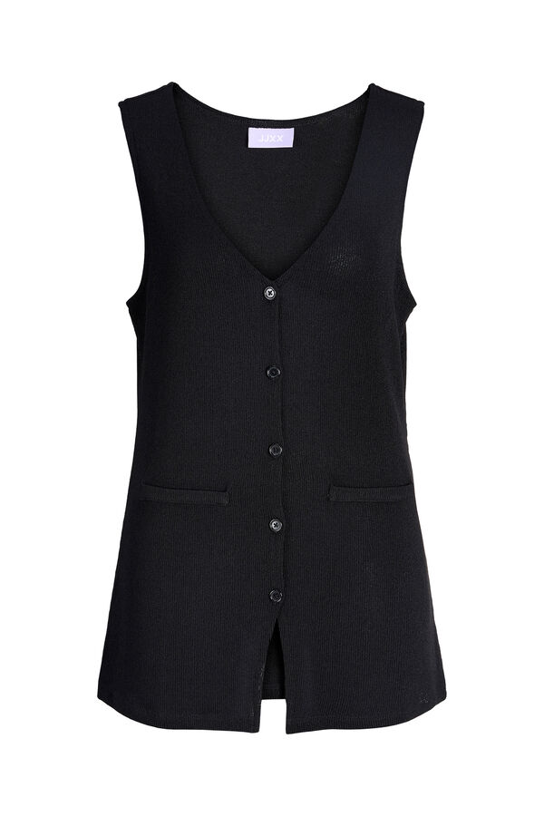 Jack & Jones Colete comprido de malha jacquard preto