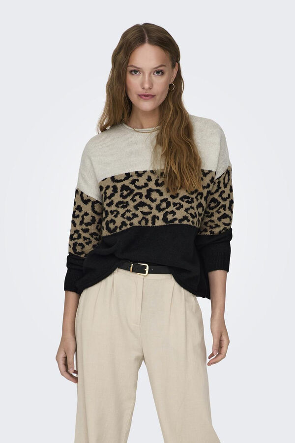 Only Jersey con estampado animal print gris