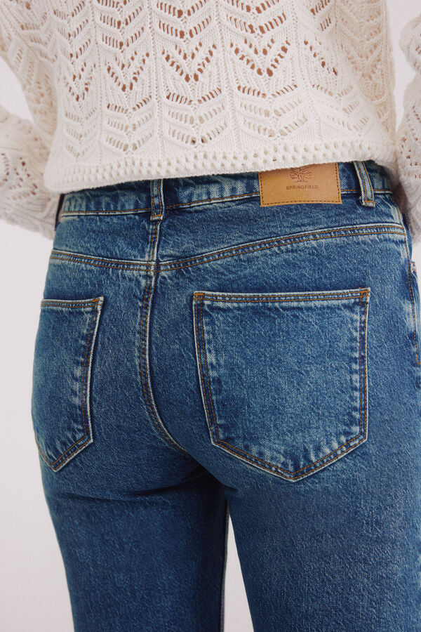 Springfield Jeans bajo bordados azul