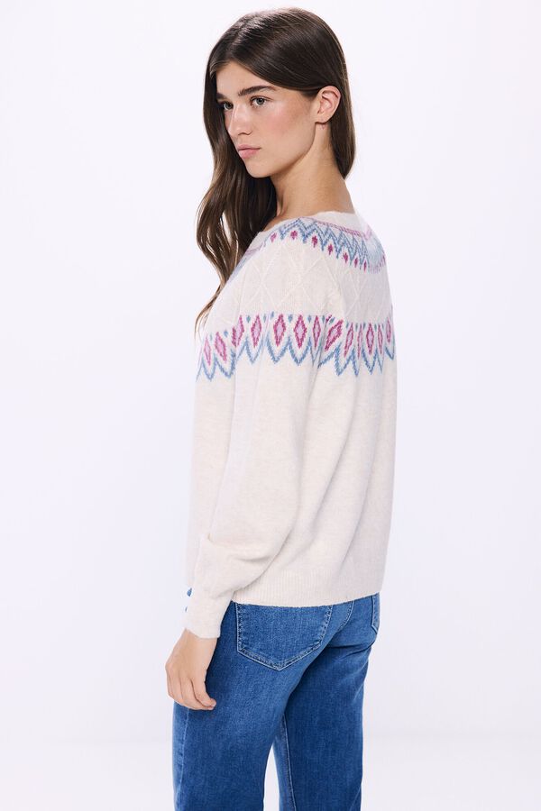 Springfield Camisola sanefas jacquard l&uacute;rex rosa