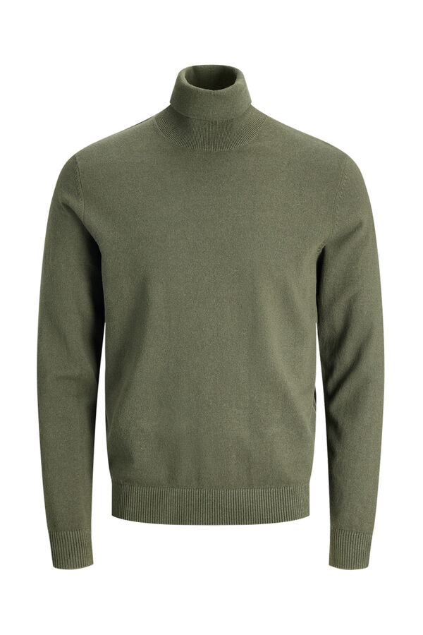 JJ REBEL Jersey de punto cuello vuelto verde