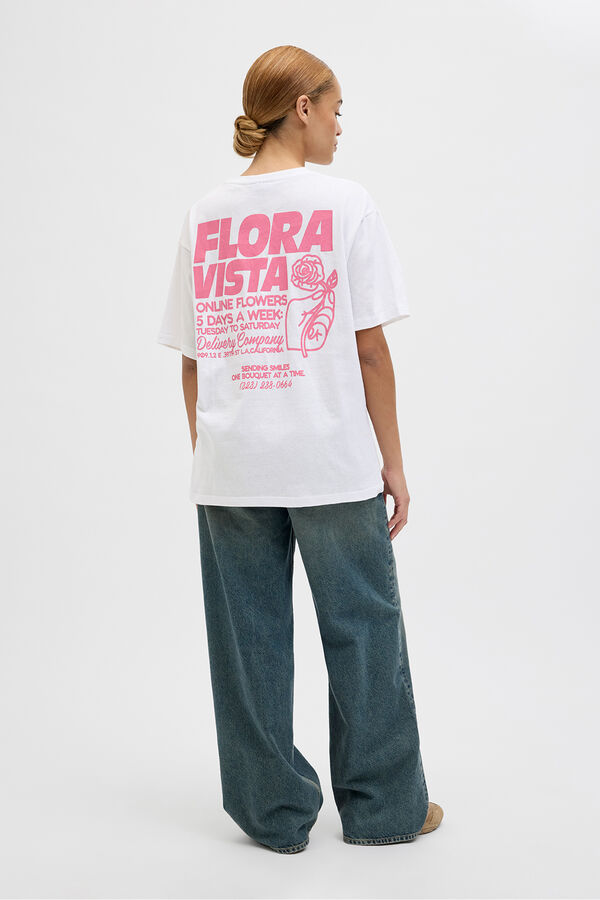 Jack & Jones Camiseta oversize con estampa blanco