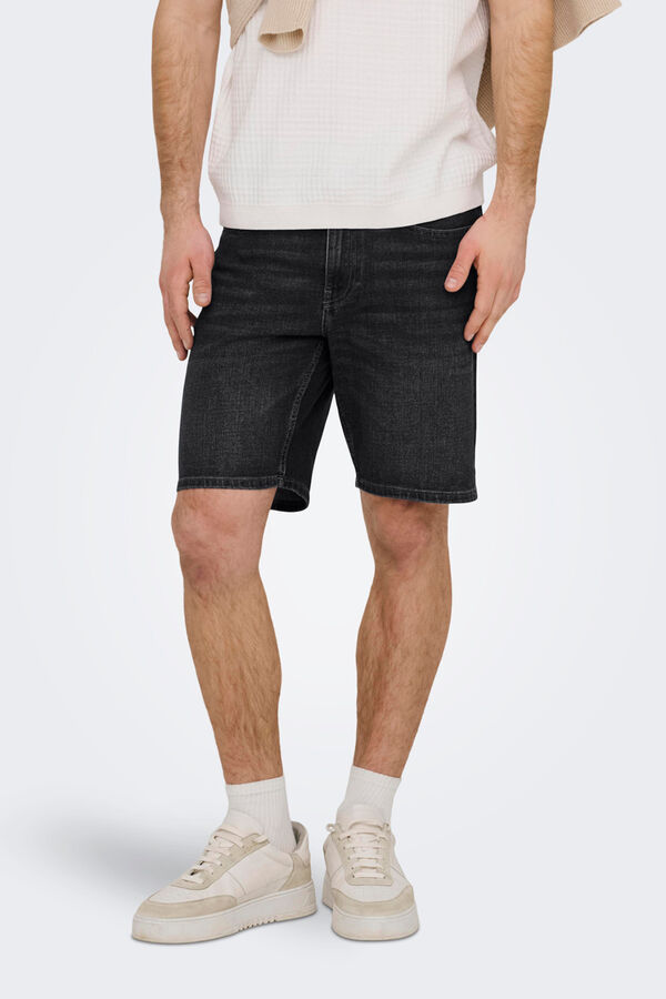 Only & Sons Bermuda vaquera negro