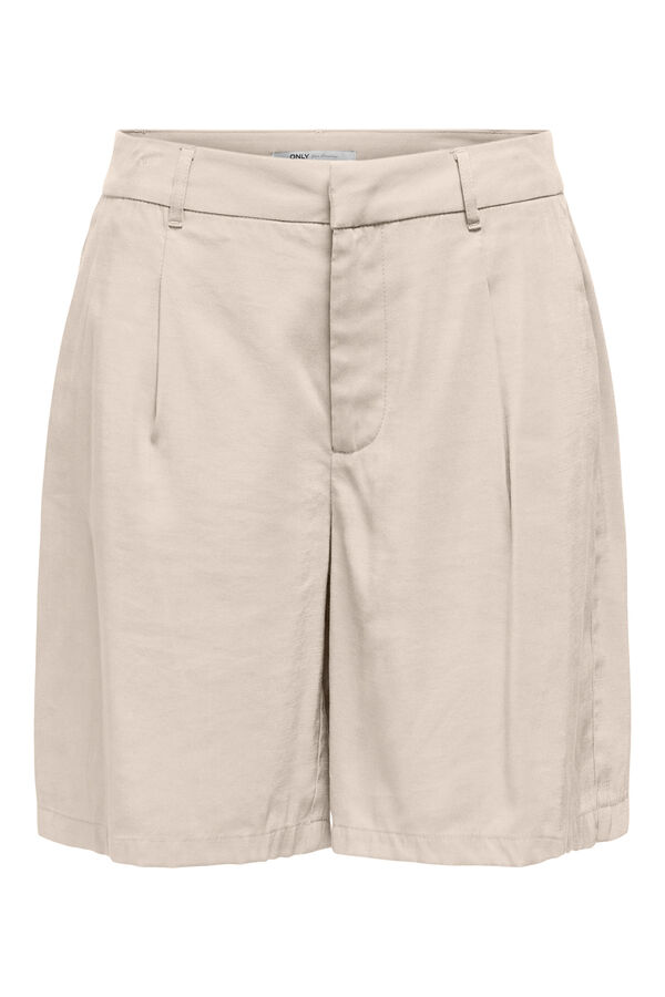 Only Bermudas largas com pinças cinzento