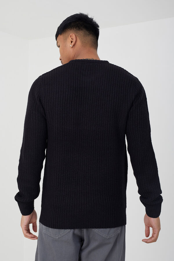 Brave Soul Jersey de punto con cuello redondo negro