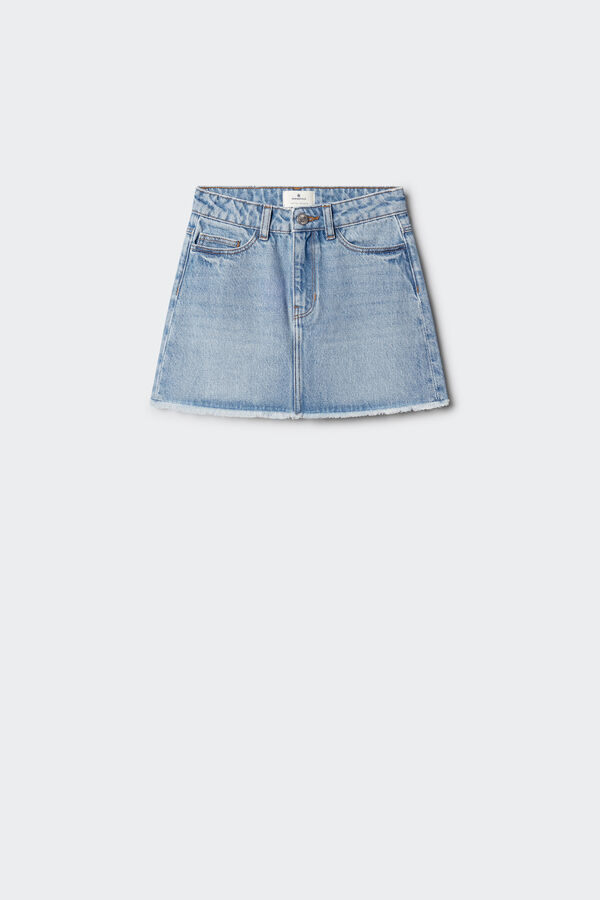 Springfield Kids Saia b&aacute;sica de denim para menina azul