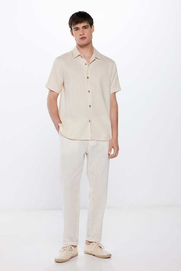 Springfield Camisa manga curta r&uacute;stica branco