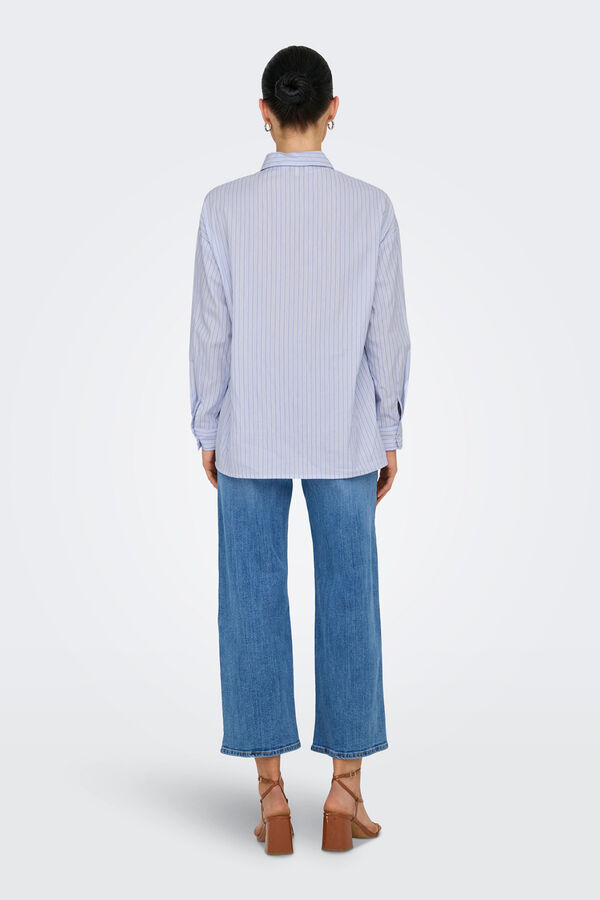 Only Camisa de rayas con strass blanco