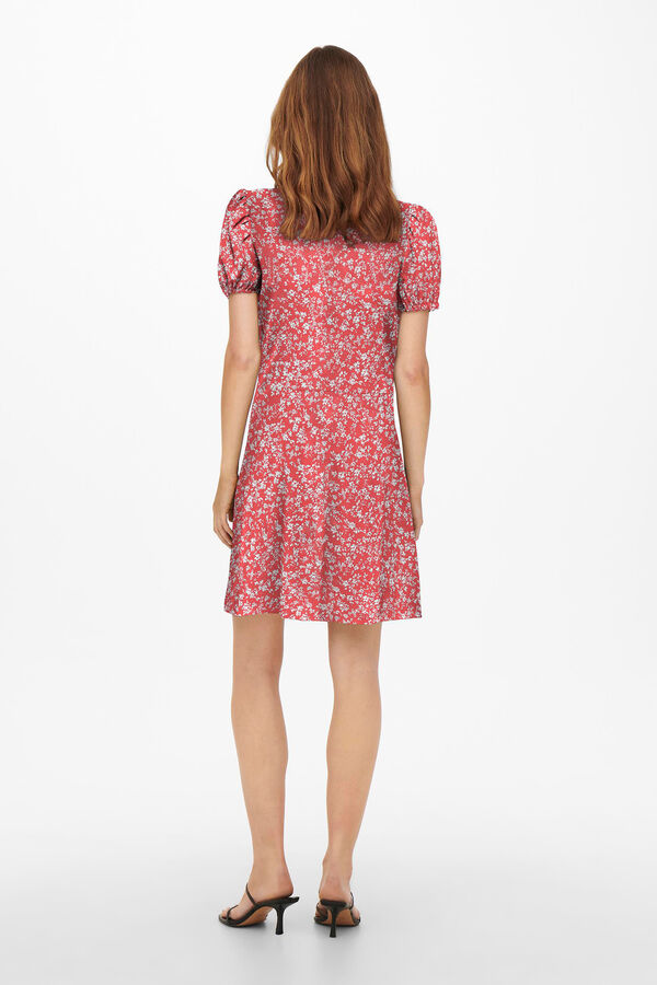 Only Kurzes Kleid V-Ausschnitt vermelho