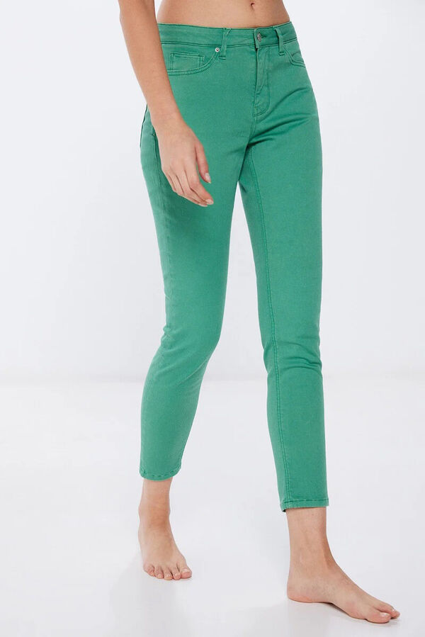 Springfield Jeans Slim Cropped Color verde
