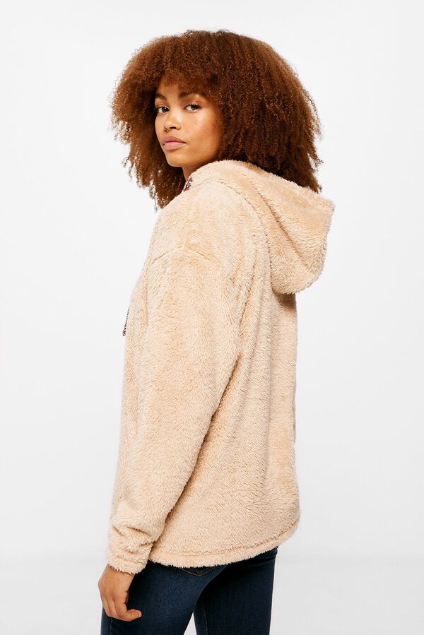 Springfield Sudadera Pelo Capucha nude