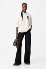 Tiffosi Young Jeans Cargo con cintura alta negro