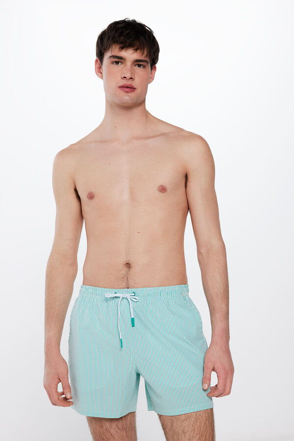 Springfield Fato de banho seersucker estampado riscas azul
