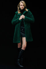 Oxxo Abrigo efecto piel verde