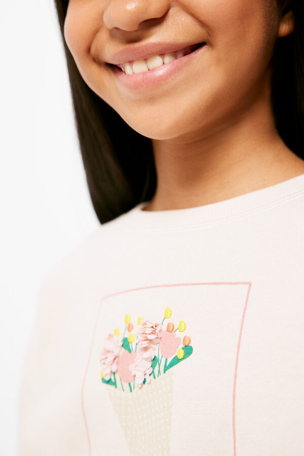 Springfield Sweatshirt de ramo flores para menina branco