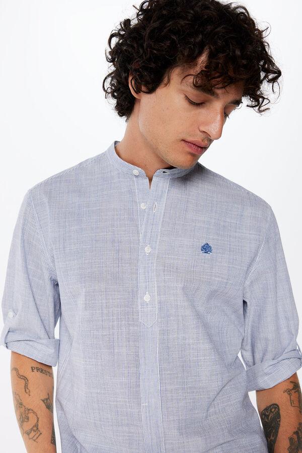 Springfield Camisa riscas manga 3/4 azul