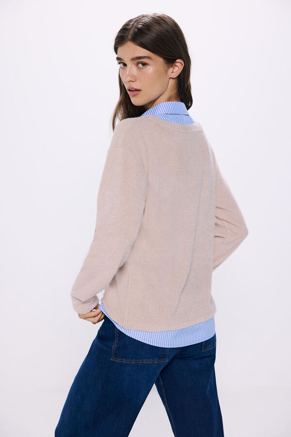 Springfield Camiseta chenilla combinada tostado