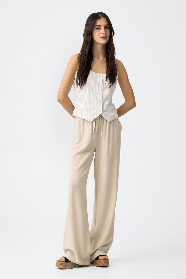 Tiffosi Pantalones fluidos nude