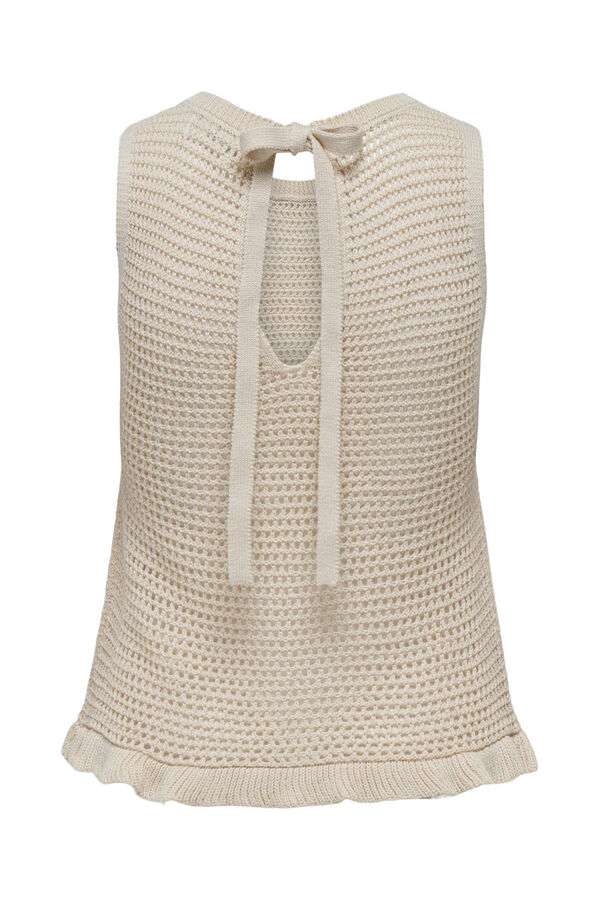 JDY Top de punto calado gris