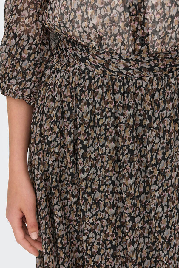 JDY Saia comprida estampada preto