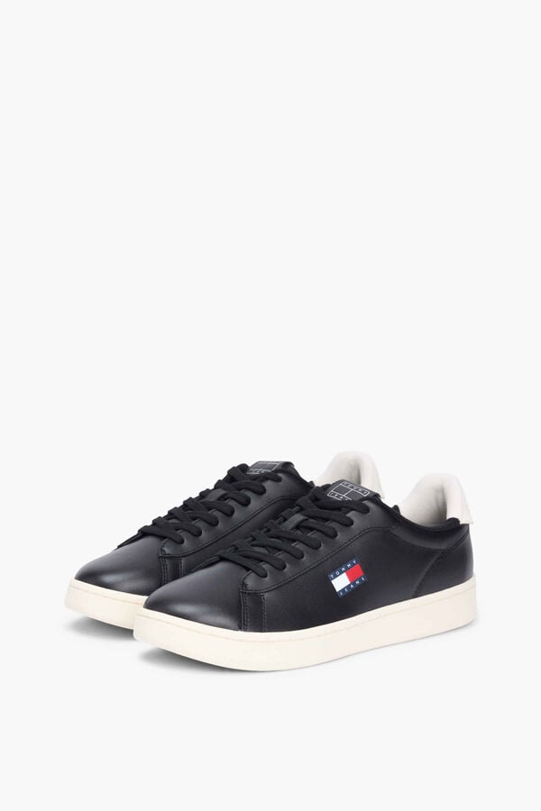 Tommy Jeans T&ecirc;nis Tommy Jeans com bandeira lateral preto