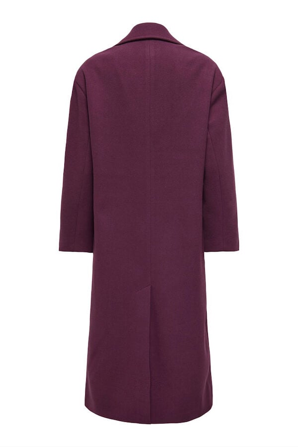 Only Abrigo largo abotonado burdeos