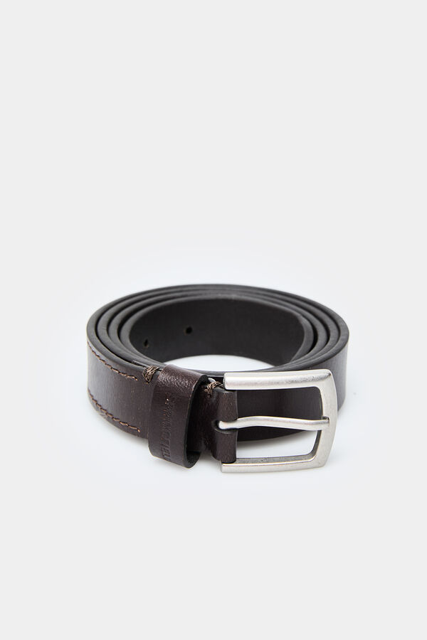 Springfield Cinto b&aacute;sico pele castanho