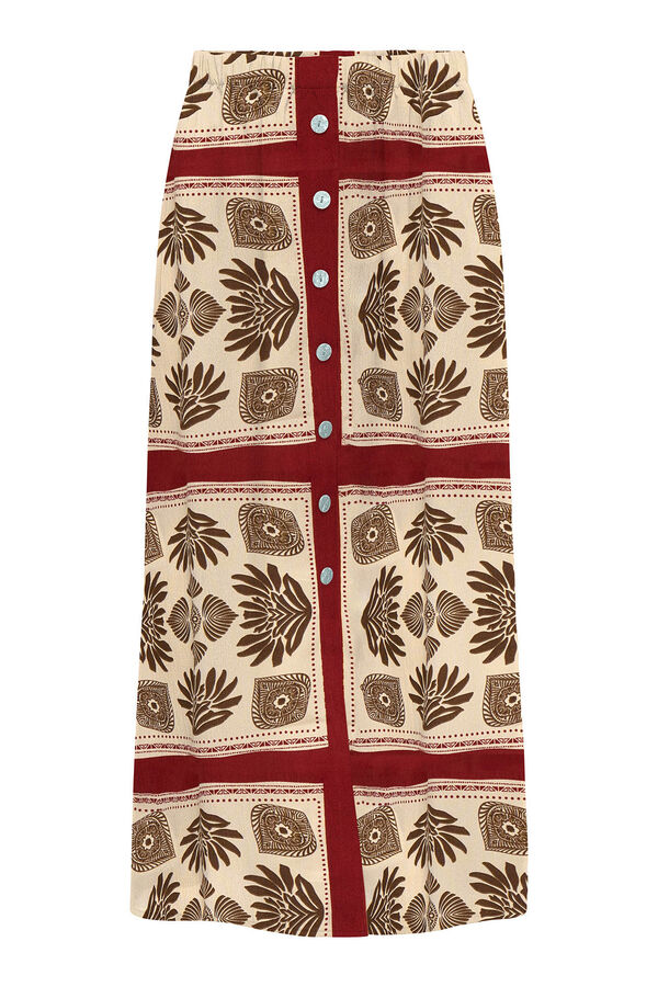 Only Falda midi rojo