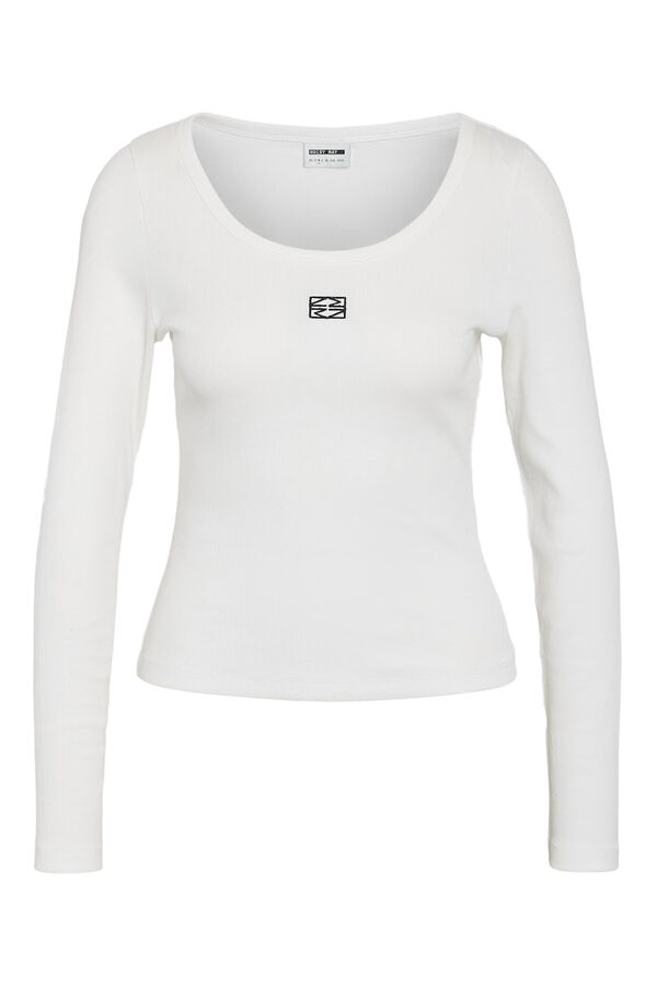 Noisy May camiseta basica manga larga blanco