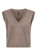 Only Chaleco de cuello de pico gris