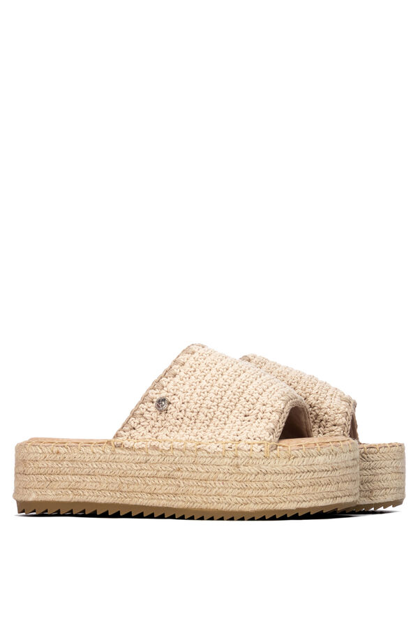 XTI Sandalia de plataforma beige