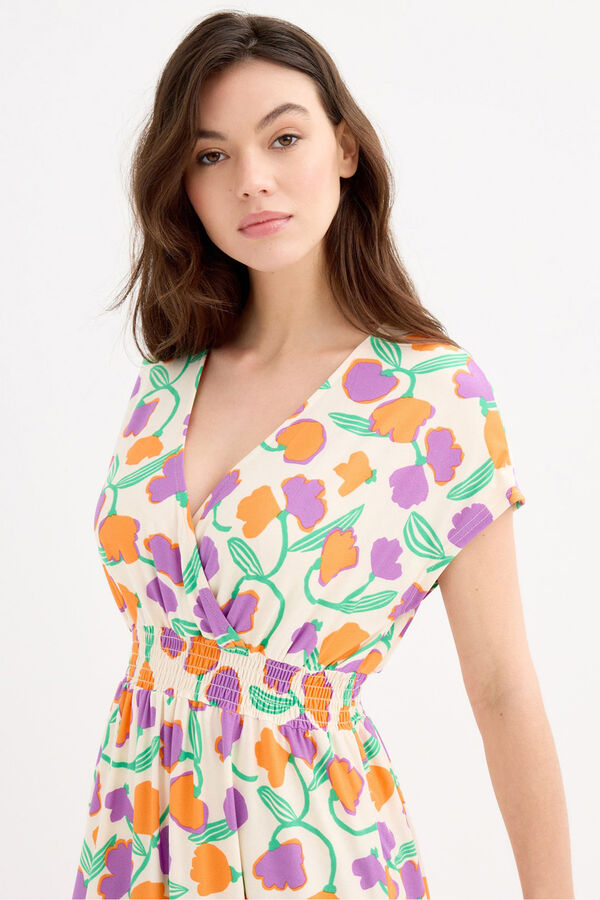 Inside Vestido Midi Cintura El&aacute;stica castanho