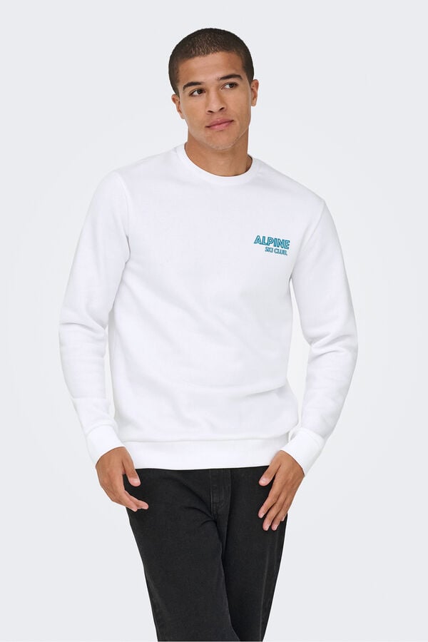 Only & Sons Sweatshirt com gola redonda branco