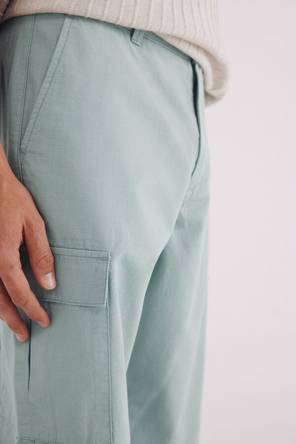 Springfield Calça cargo xadrez verde